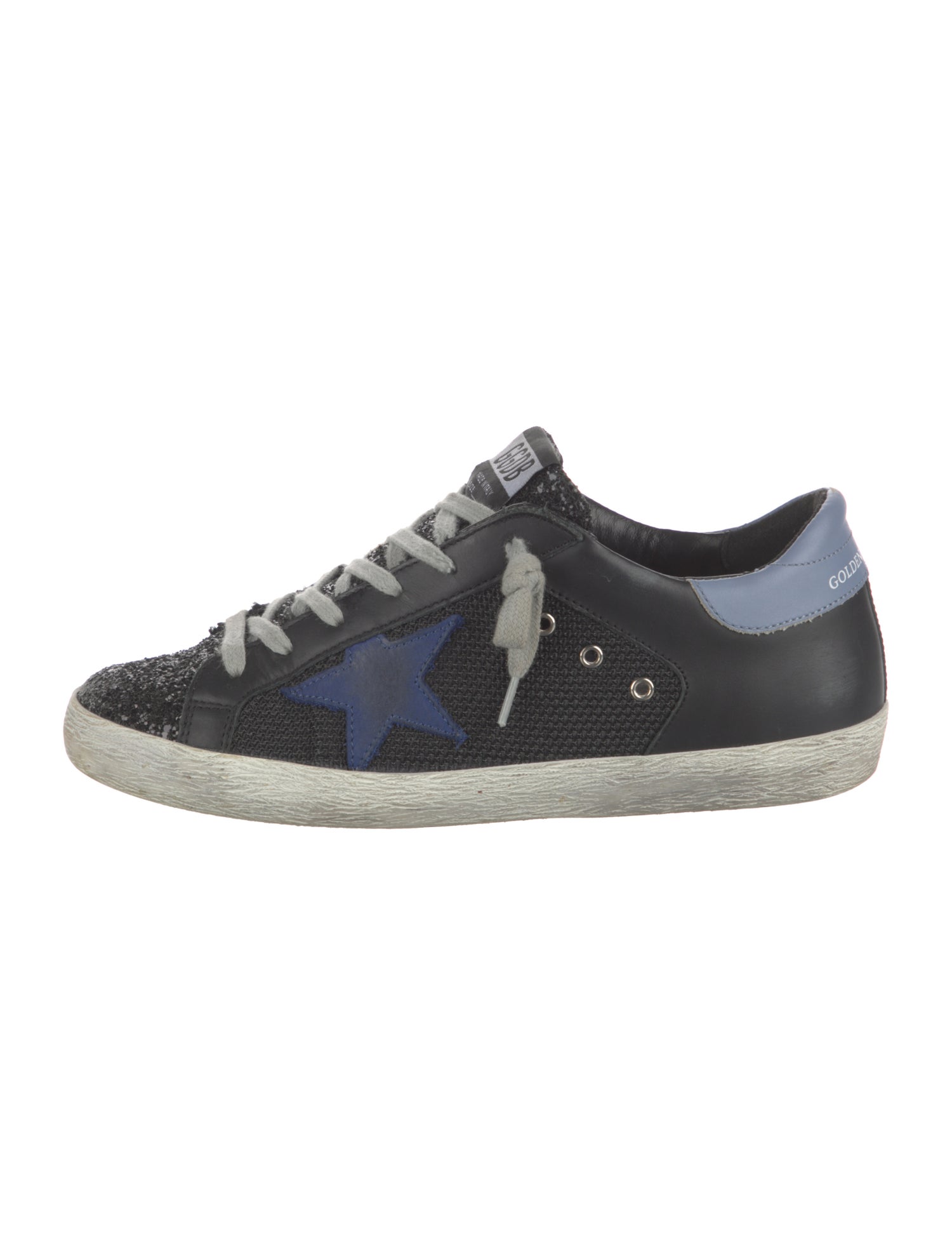 Golden Goose Leather Glitter Accents Sneakers